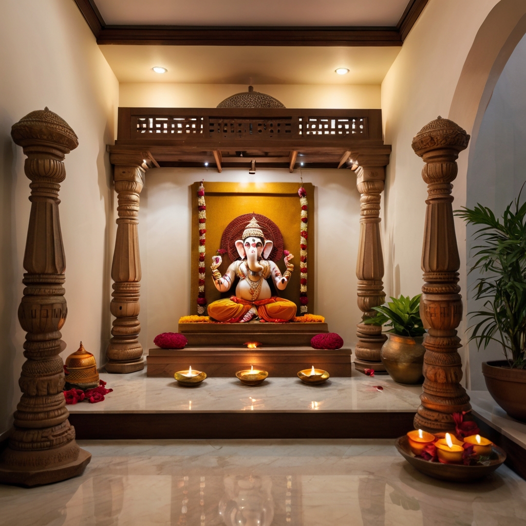 Indian Style Pooja Room Interior Design