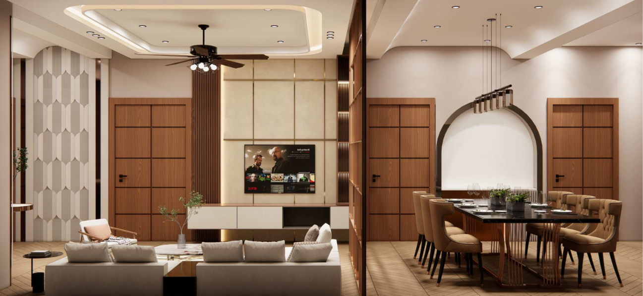 Luxury modern living room interior