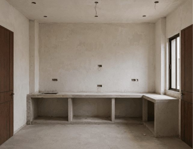 Kitchen space before modular installation